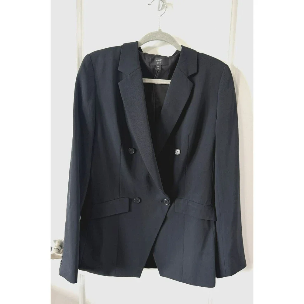 J.Crew 365 Blazer Size 6T Black Double-Breasted Classic Separates preppy buttons